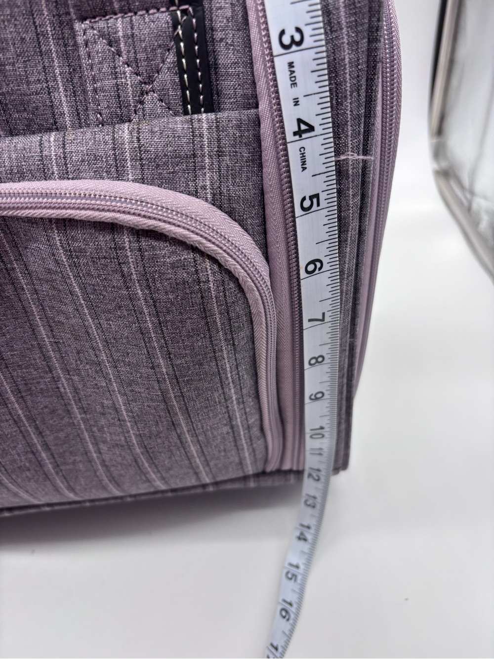 London Fog Lavender Pinstripe Travel Dopp Bag - Picture 13 of 15